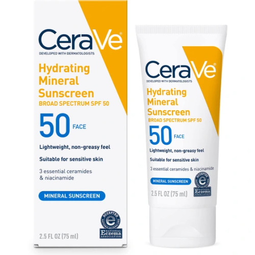 کرم ضد آفتاب سراوی SPF50 مدل mineral حجم ۷۵ میل