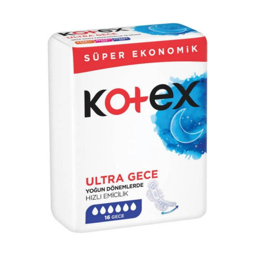 نوار بهداشتی شب مدل ULTRA GECE با قابلیت جذب خیلی بالا بسته 16 عددی