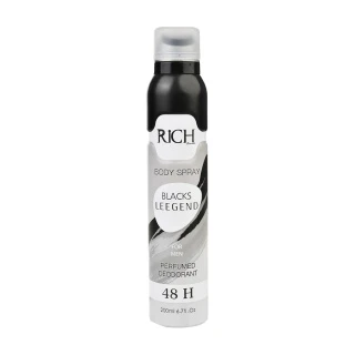 اسپری بدن مردانه ریچ بونومیا مدل Blacks Leegend حجم 200 میلی لیتر