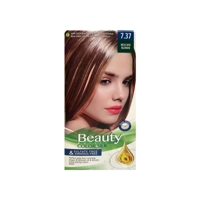 کیت رنگ مو زنانه فاقد سولفات و آمونیاک بیوتی شماره 7.37 رنگ NESCAFE BLONDE (بلوند نسکافه ای) حجم 80 میل