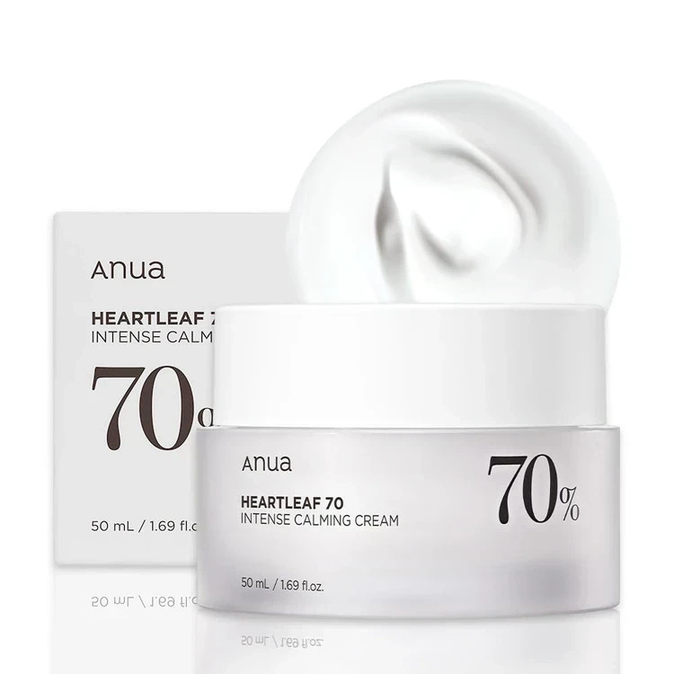 کرم مرطوب کننده و تسکین دهنده HeartLeaf 70% آنوا حجم 50 میل