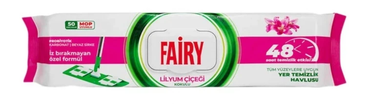 دستمال نظافت مخصوص تی فیری مدل LILYUM CICEGIبسته 50 عددی